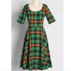 Modcloth Collectif Ready To Be Merry Swing Dress XS
